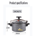 Fashion Explosion-Proof 7L Household Aluminum Alloy Black Open Flame Gas Pressure Cooker